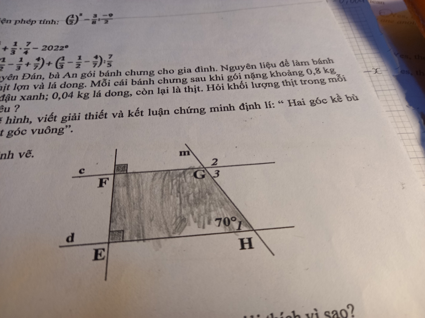Cho hình vẽ bên a) vì sao a// b. b) tính số đo góc A1và góc A4