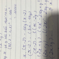 a/ phân tích đa thức 5x(x-2)-10y(x-2)
b/ rút gọn biểu thức (2x+y)(4x²-2xy+y²)
c/ phân tích đa thức  3x²-3xy-5x-5y1