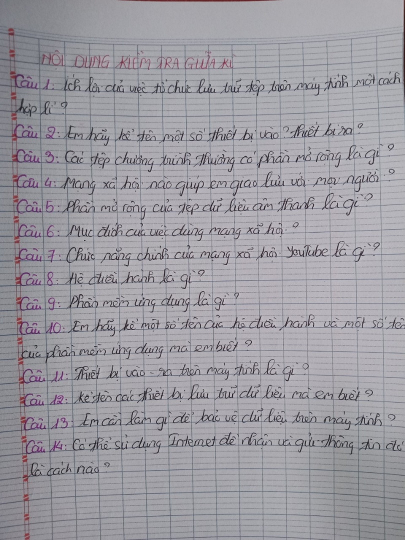 Ích lợi của việc tổ chức lưu trữ tệp trên máy tính cách hợp lý?