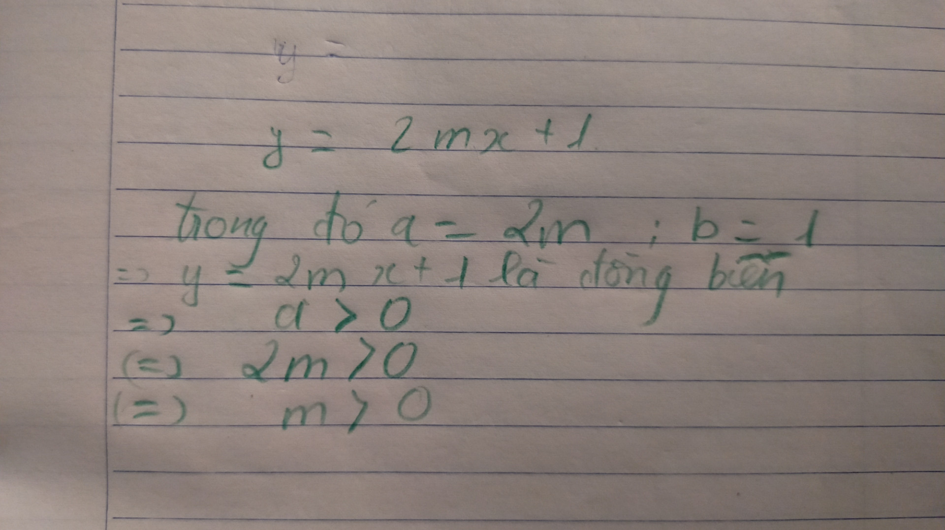 y=2mx+1