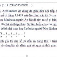 xác định số pi ( 3.141592653589793) nhà bác học Hy Lạp Archimedes