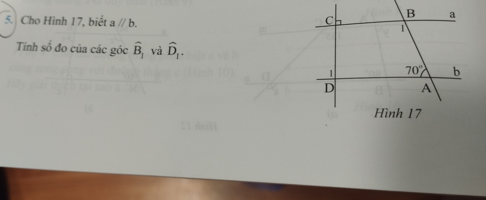 Tìm số đo của các góc B1 và D1