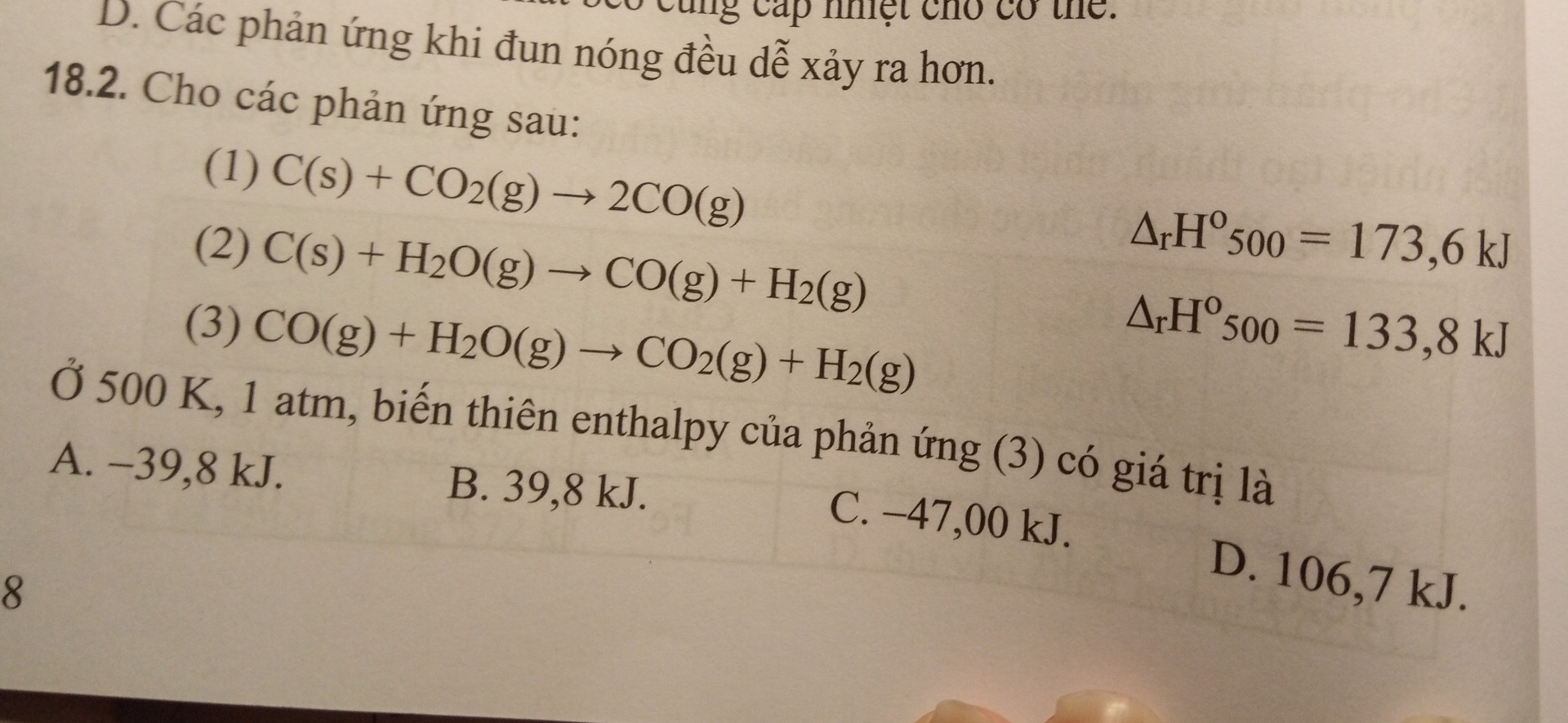 Cho mk hỏi sao biến thiên enthalpy của phản ứng 3 bằng biến thiên enthalpy của phản ứng 2 trừ biến thiên enthalpy của phản ứng 1