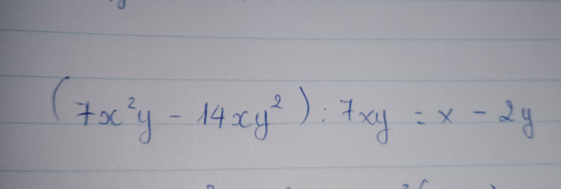 (7x^2y-14xy^2):7xy