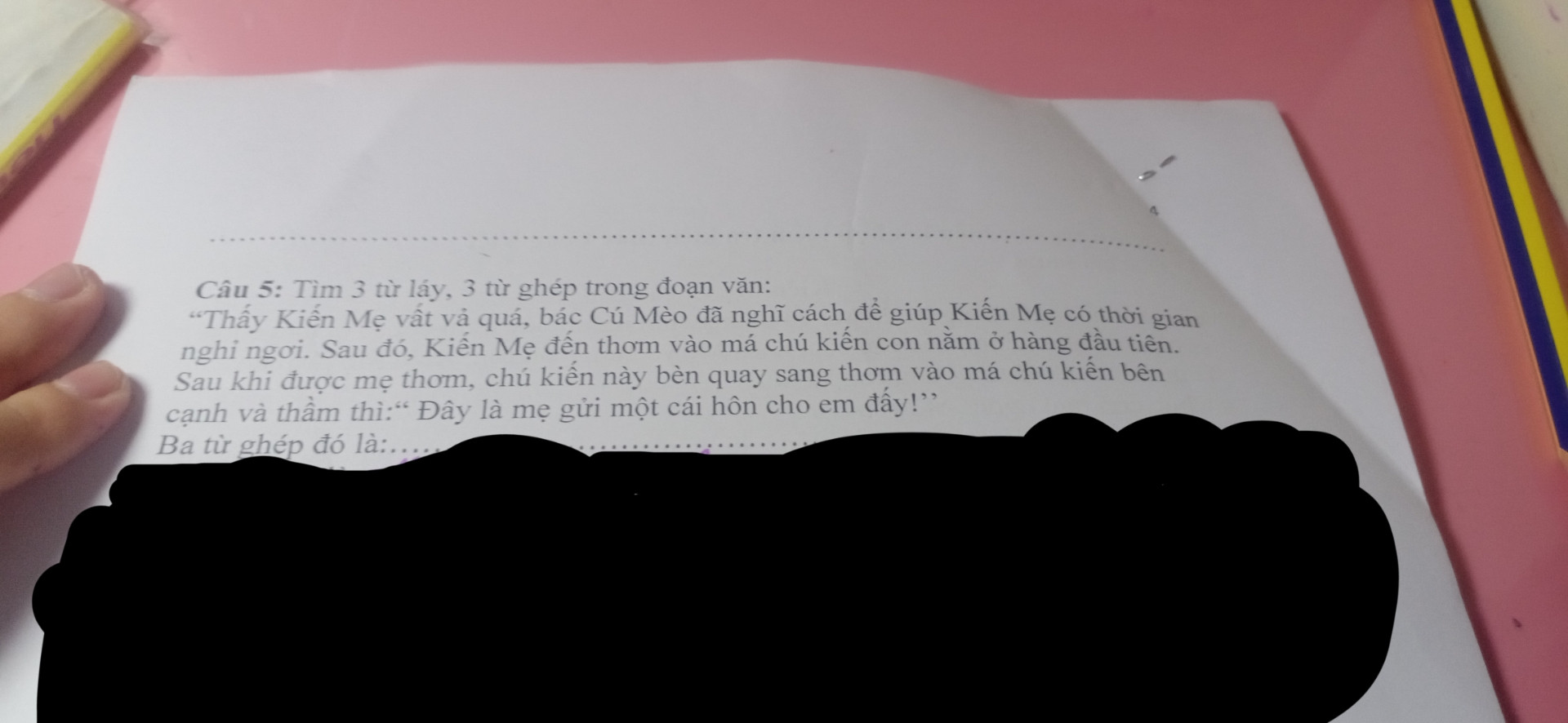 Câu 5.
Em có gửi hình trong bình luận và vô giải giúp em ạ