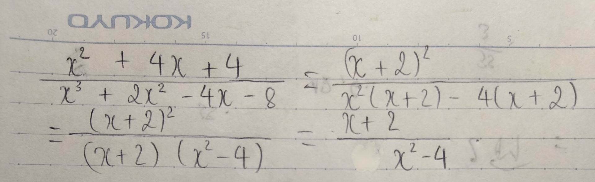 (x^(2)+4x+4)/(x^(3)+2x^(2)-4x-8)  