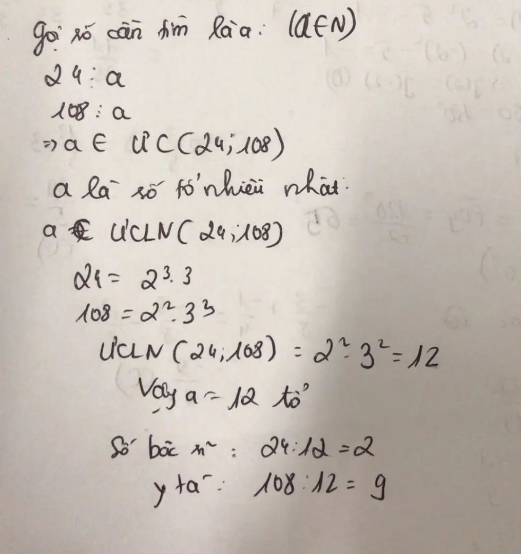 Một đội y tế có 20 bác sĩ và 50 y tá.có thể chia đội y tế đó thành nhiều nhất mấy tổ để số bác sĩ và y tá được chia đều cho các tổ? Khi đ ó có bao nhiêu bác sĩ, bao nhiêu y tá?