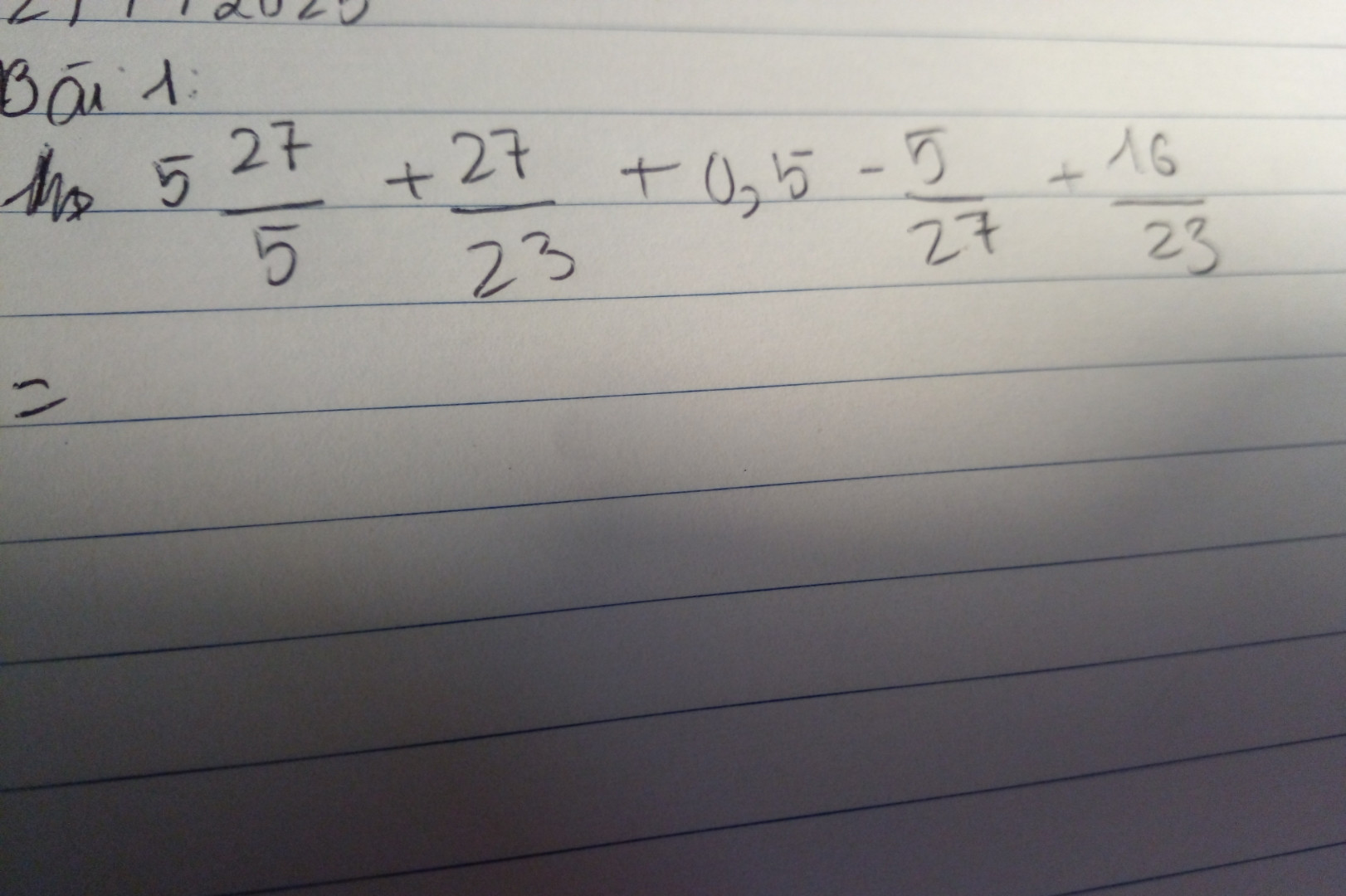 1405 + 2723 + 12 - 527 + 1623