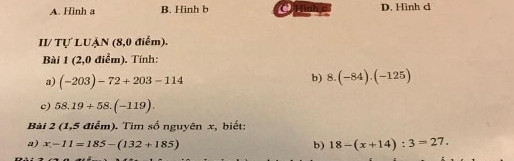2,tìm số nguyên X BIẾT
X -11=185-(132+185)
