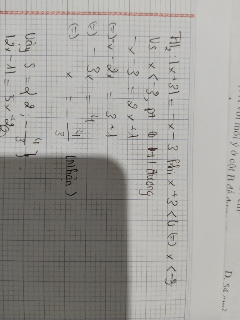 Giải pt |x+3|=2x+1 |2x-1|=5x+2 10x-5=9x+3 Giải bất phương trình 3x-6>0