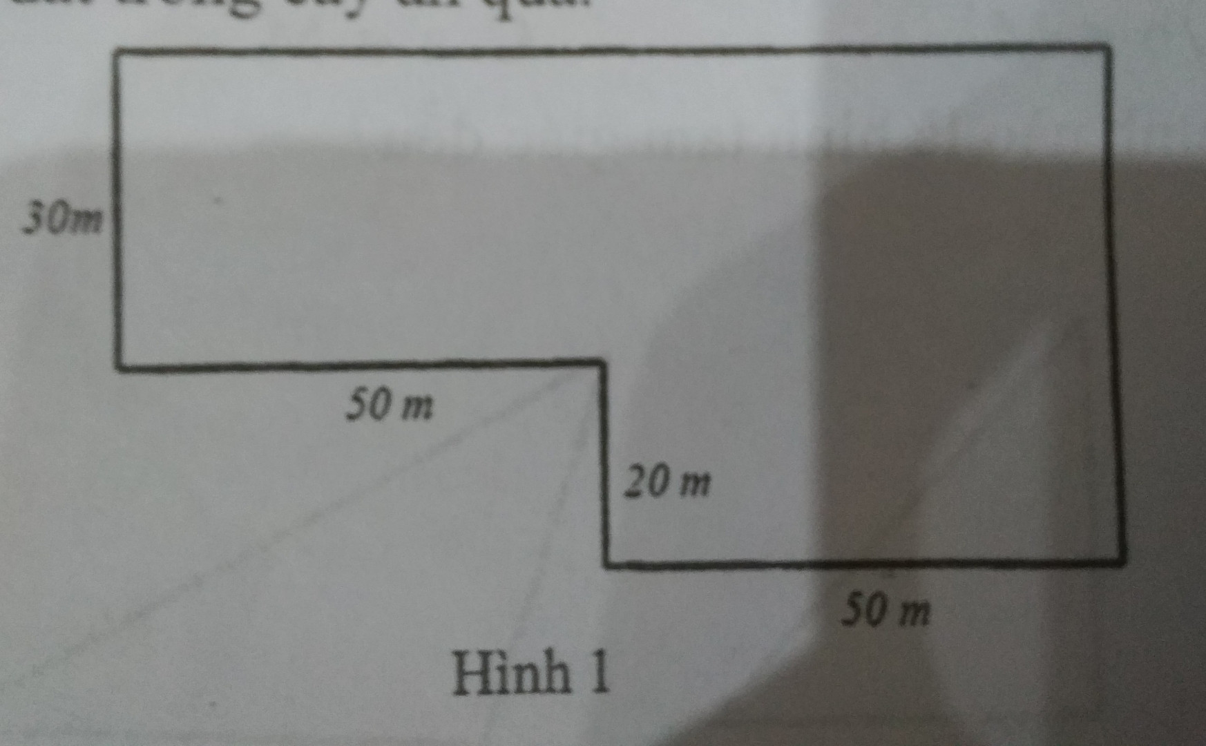 Ap trong mảnh đất của mình bác Hùng dành một phần đất hình chữ nhật có chiều dài 50 m và chiều rộng 20 m để trồng rau
 a Tính diện tích phần đất bác hùng để trồng rau 
b.phần đất còn lại của mảnh vườn Bác Hùng dùng để trồng cây ăn quả có hình dạng và kích thước như hình 1 Tính diện tích của phần đất trồng cây ăn quả
