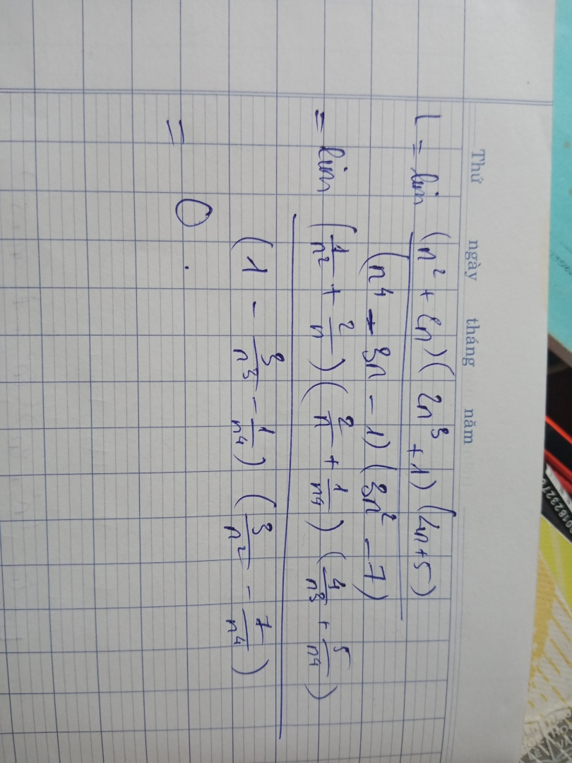 8/ Tính giới hạn L = lim