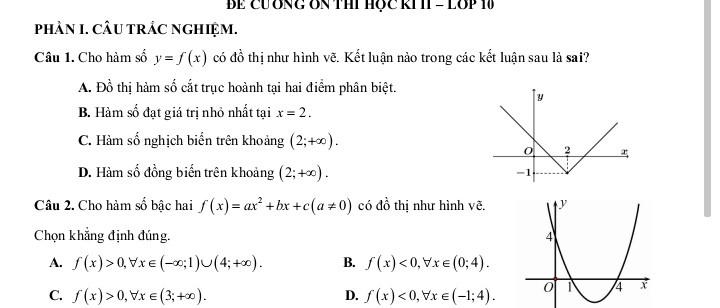 tập nghiệm bất phương trình x2 < 1