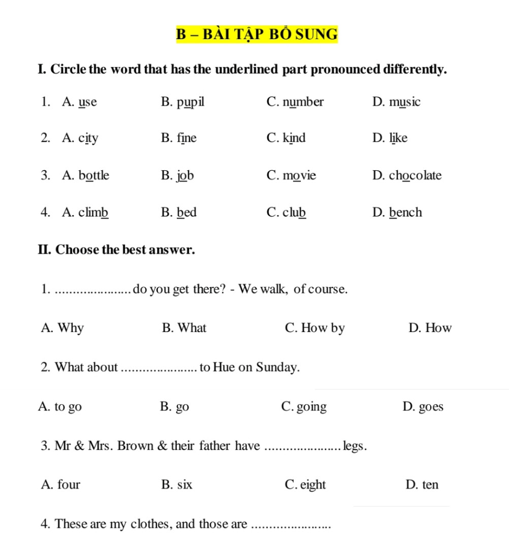 Circle the word that has the underlined part pronounced differently