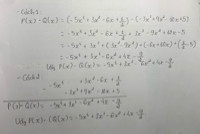 Cho P(x)=-5x⁴ + 3x² - 6x + 12Q(x)= -3x³ +9x² -10x+5Tính P(x)- Q(x)