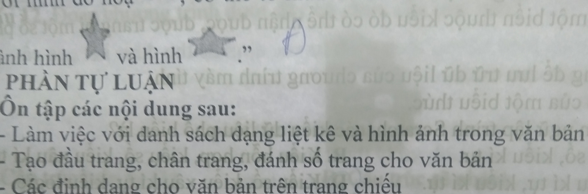 Làm việc vs danh sách dạng liệt kê và hình ảnh trong văn bản