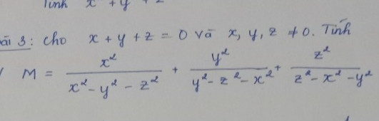 Cho x; y; z khác 0 thỏa mãn x - y + z = 0. Tính giá trị biểu thức: