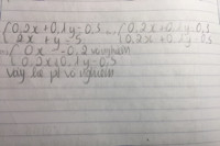 Giải hệ pt sau
{0,2x +0,1y =0,3
{2x + y = 5