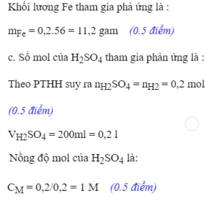 Câu 1.viết dãy pthh sau:
CUCL²-CU(OH)²-CUO+CU
Câu 2.cho 1lượng bột sắt dư vào 200ml dung dịch axit h²so⁴.pư xong xong thủ đc 4.48 lít khí hiđro
a)tính kim loại sắt tham gia pư
b)tính nồng độ mol/lít của axit h²so⁴ đã dùng