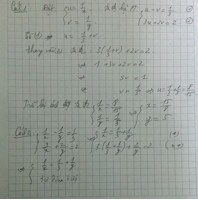 Giải giúp mình hệ phương trình
1
5x-4y=11 và -2x-3y=5
2
3x+2y=-3
-2x-3y=1
3
1/x-1/y=1/3
3/x+2/y=2