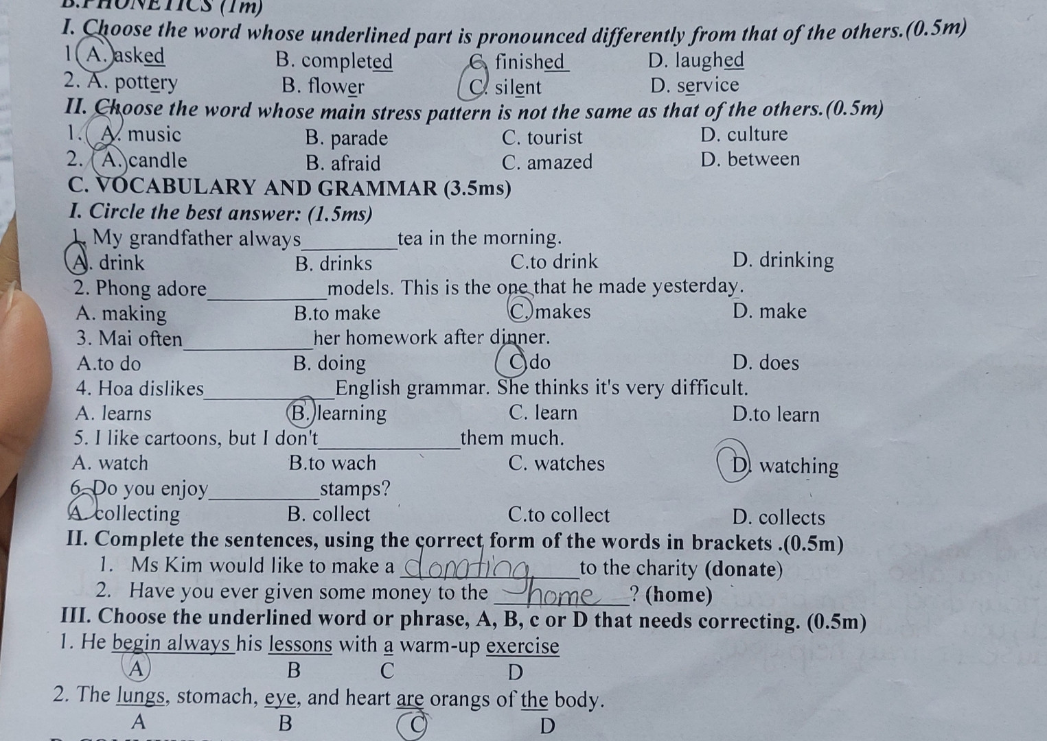 Giải bài tập tiếng anh