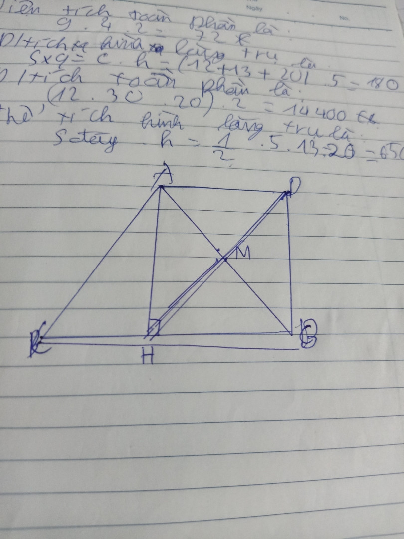 Cho tam giác ABC, kẻ đường cao AH vuông góc với BC. Gọi M là trung điểm của cạnh AB .Trên tia đối của tia MH lấy điểm D sao cho MH= MD. chứng minh tứ giác AHBD là hình chữ nhật?