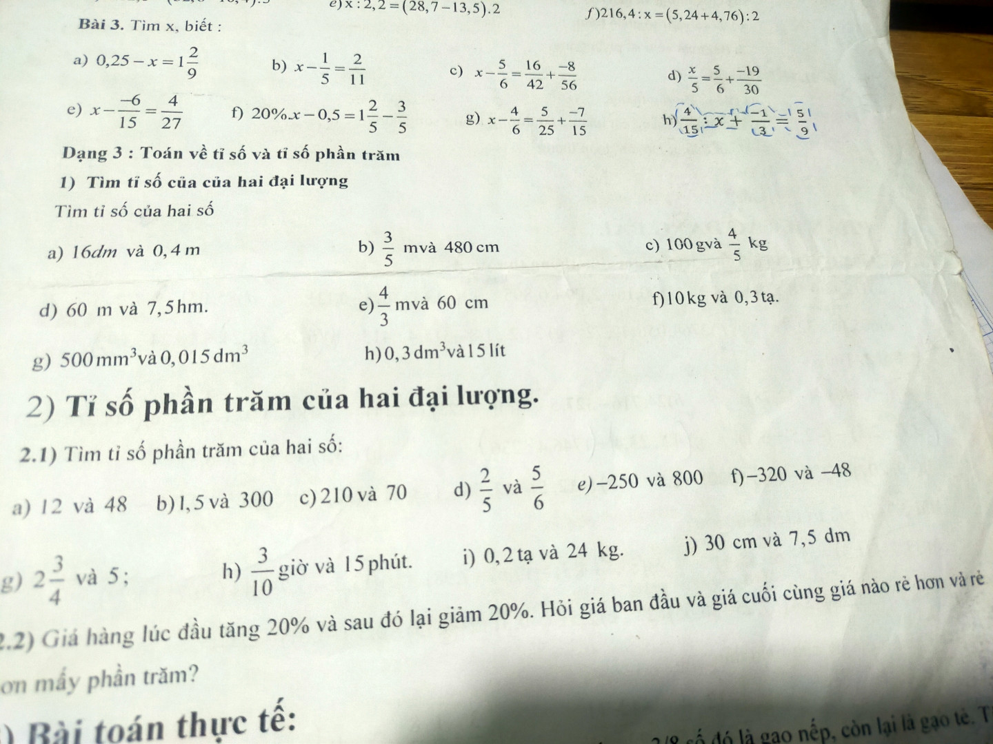 Tính số phần trăm