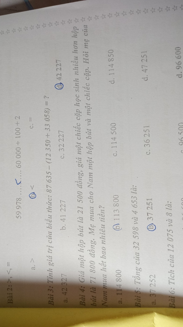 Một hộp bút là 21.500₫ giá một chiếc cặp học sinh nhiều hơn hộp bút là 71.800 đồng Hỏi mẹ mua cho 5 hộp bút và một chiếc cặp hỏi mẹ của nam Mua hết bao nhiêu tiền