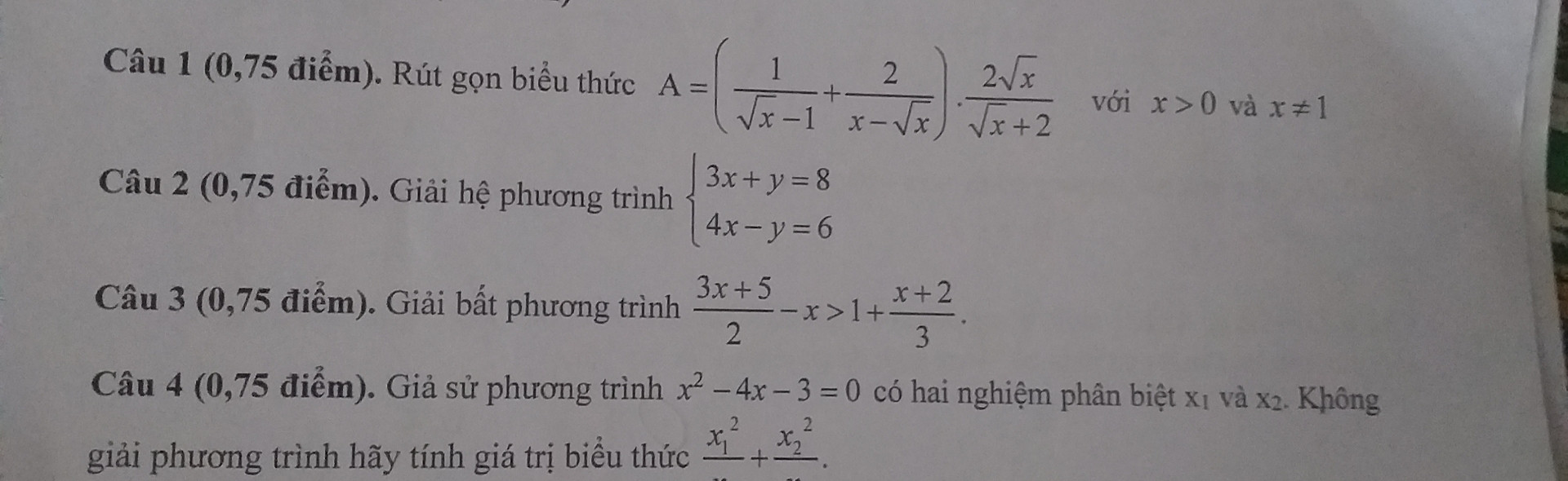 Giải hệ phương trình