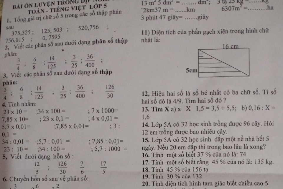 Hỗn số 3 2/5 được viết dưới dạng số thập phân là: 3,25