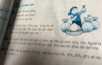 một vườn cây ăn quả có 1200 cây. Hồi tính nhẩm 5 phần trăm, 10 %, 20 %, 25 % số cây trong vườn￼