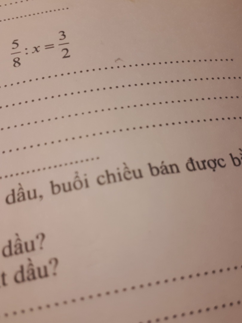 Tìm y:  5/8 x y = 3/2