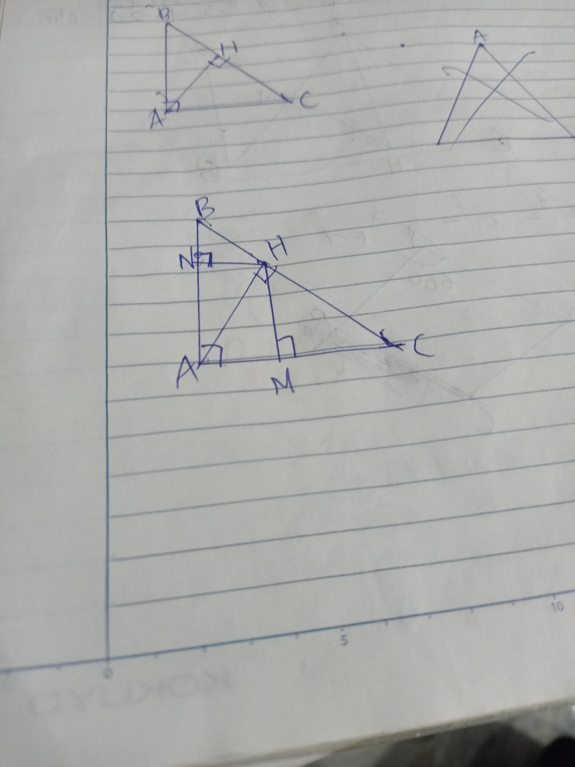 cho tam giác ABC vuông tại A ( AB nhỏ hơn AC) kẻ AH vuông góc BC tại H kẻ H vuông góc AB tại N . Kẻ HM vuông góc AC tại N 
a, Hỏi tứ giác ANHM là hình gì
b, Lấy I là đường thẳng của HC, qua I kẻ đường thẳng AK sao cho I là trung điểm của AK . C/M rằng AC //HK