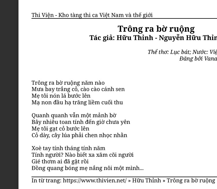 Phân tích bài thơ trông ra bờ ruộng của tác giả hữu thỉnh