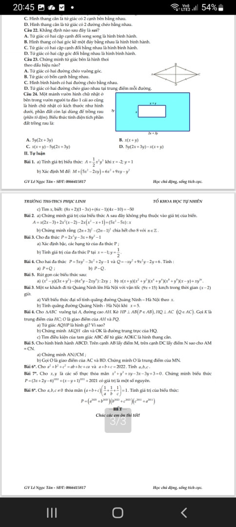Một xe khách đi từ Quảng Ninh lên Hà Nội với vận tốc (9x+15) km/h trong thời gia