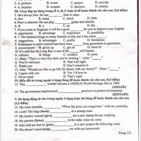 chọn A B C hay D đúng với phần gạch chân khác
A.wishes B.watches C.makes D.processes