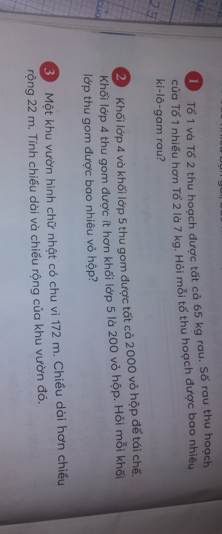 Tổ 1 hoàng tử ai nuôi được tất cả 65 kg rau số rau thu hoạch của tổ 1 triệu 2 tổ
