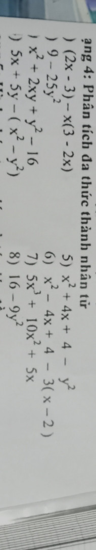 Phân tích đa thức thành nhân tử 1. (2x - 3) - (3 - 2x)