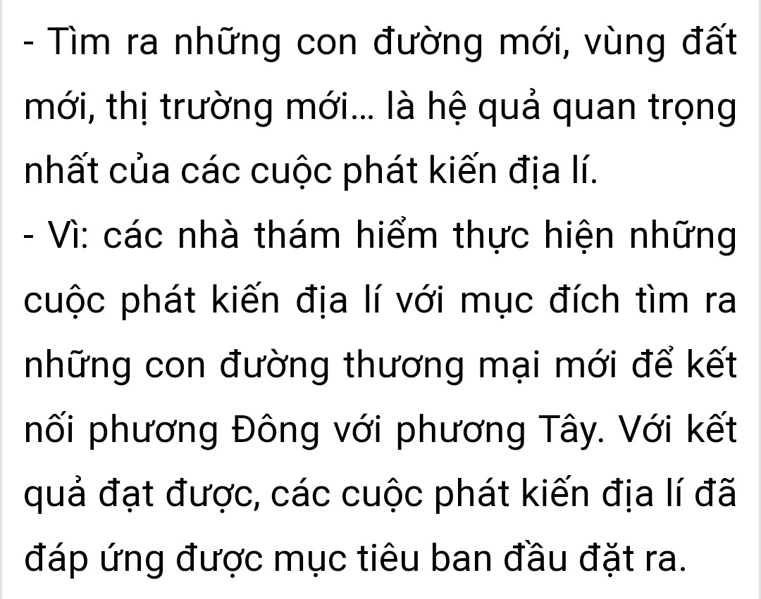 Những tạc động của các cuộc phát kiến địa lí đối với lịch sử, theo em, tác độ