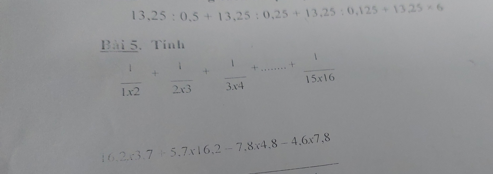 1/1×2+1/2×3+1/3×4+..........+1/15×16