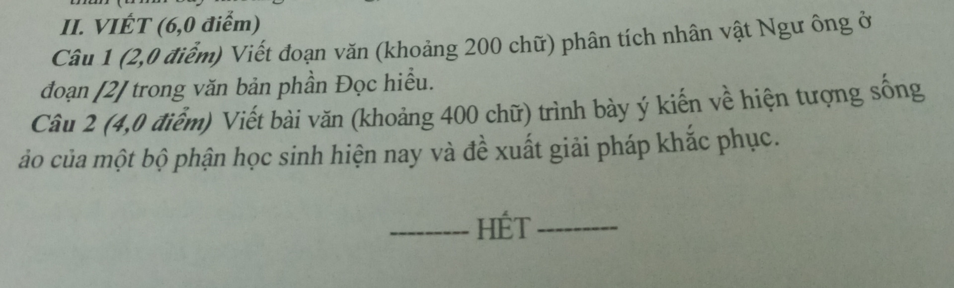 Viết đoạn văn khoảng 200 chữ phân tích nhân vật ngư ông