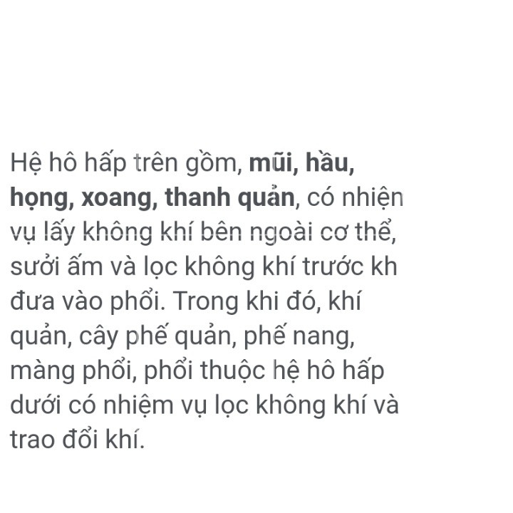 Hệ hô hấp gồm những cơ quan Nào? 
Trao đổi khí sảy ra ở cơ quan nào? 
Cơ quan nào là quan trọng nhất?