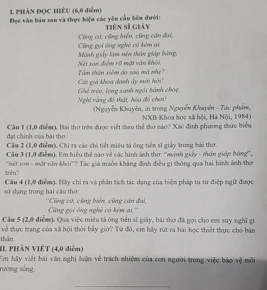 II. nội dung 1.phần 1 Đọc_ hiểu văn bảnngữ liệu: thơ trào phúngThương vợquanh nă