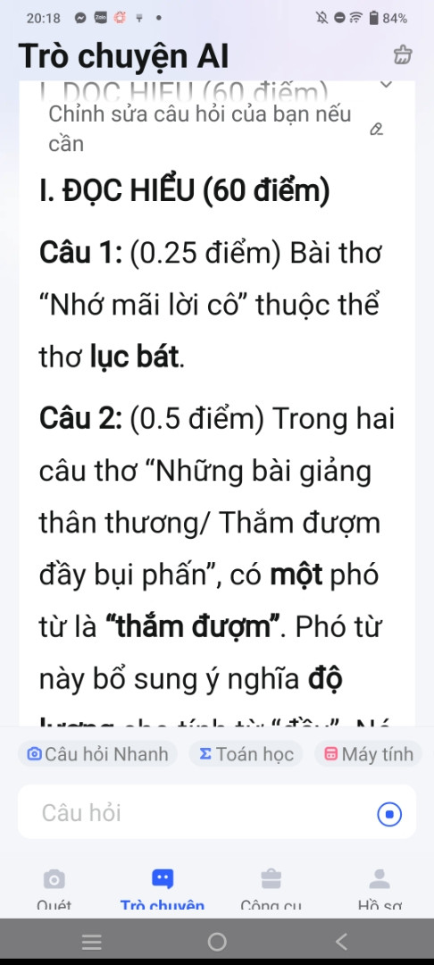 Em hãy cho biết bài thơ nhớ mãi lời cô thuộc thể thơ nào