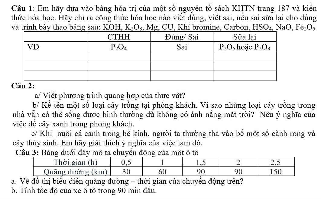 Viết phương trình quang hợp của thực vật