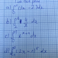 Ai biết tính tích phân giải giúp em 4 câu với ạ
Em để dưới phần cmt nha