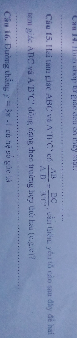 Cho tam giác ABC vuông tại A và có đường cao AH. a) Chứng minh ∆HBA đồng dạng ∆A...