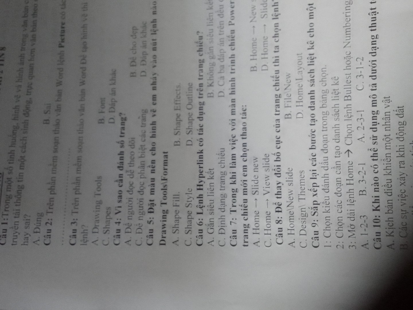 Tên Phần mềm soạn thảo văn bản Word lệnh Picture có tác dụng để?