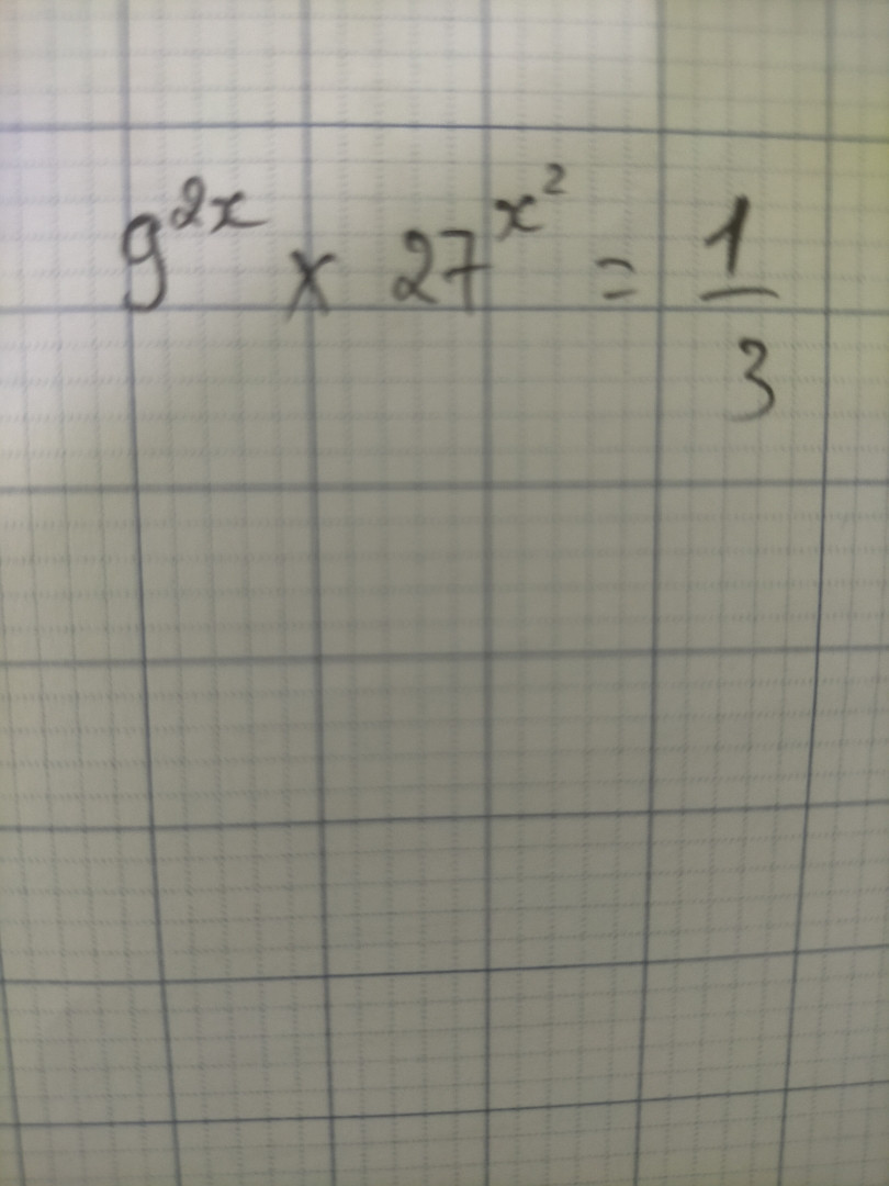 Giải dạng bài phương trình mũ 9×2x×27x2=13