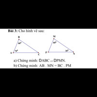 Bài 3: Cho hình vẽ sau:a) Chứng minh: DABC DPMN.b) Chứng minh: AB . MN = BC . PM